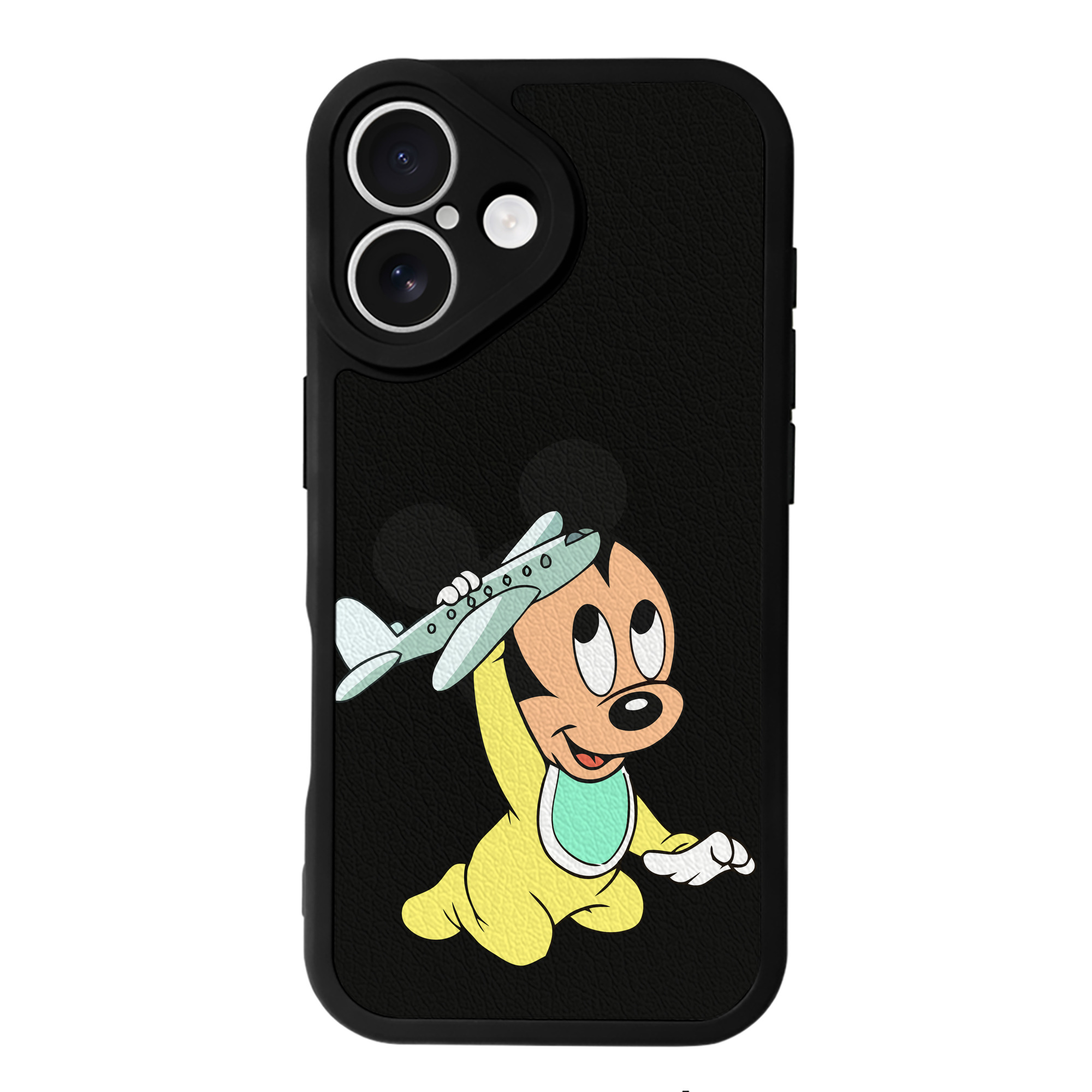 （画像用） ミッキーマウス Mickey Mouse 【iPhone 16シリーズ対応】シリコンスマホケース（レザー調） 材質：シリコン